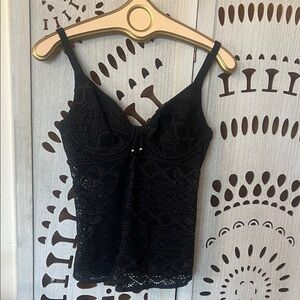 Freya Black Lace Tankini NWT size 34D Gorgeous!